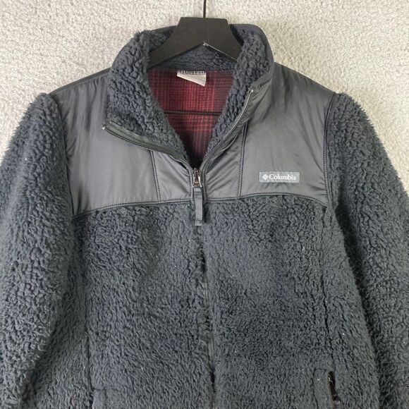 Columbia Interpass Full Zip Fleece Womens Size Medium Black‎ Jacket Outdoor - Picture 7 of 10